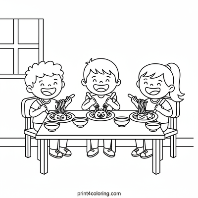 Noodle Art Party Fun! - free printable coloring page