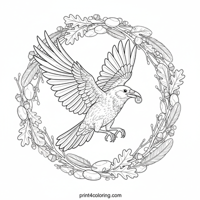 The Crow's Glimmering Treasure Flight - free printable coloring page