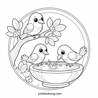 Cozy Crows at the Bird Bath