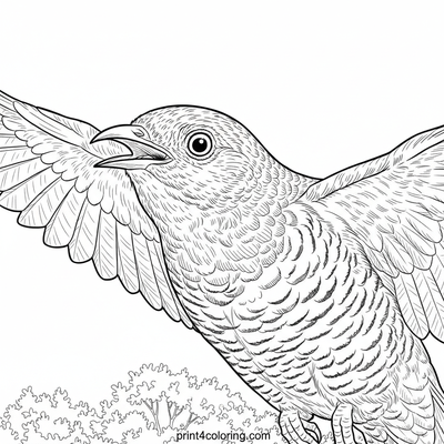 Cuckoo's Majestic Mid-Flight - free printable coloring page