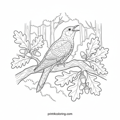 Morning Call of the Cuckoo - free printable coloring page
