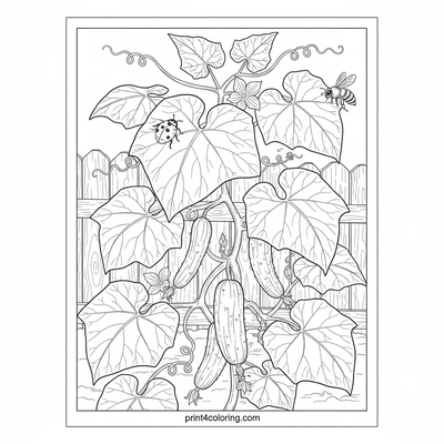 The Secret Life of a Cucumber Vine - free printable coloring page