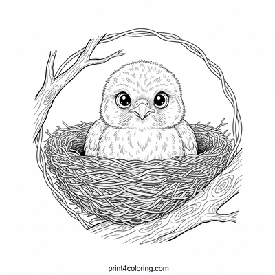 Curious Baby Falcon's Cozy Home - free printable coloring page