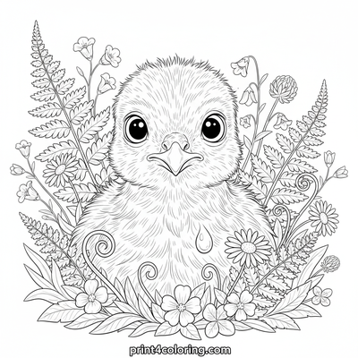 Curious Poult's Meadow Discovery - free printable coloring page