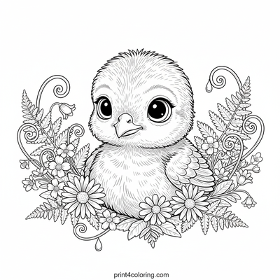 Adorable Poult's Meadow Discovery - free printable coloring page