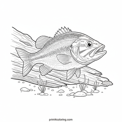 Curious Bass Peeks from Ancient Log