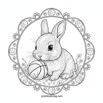 Curious Bunny's Mini Hoops Dream - free printable coloring page
