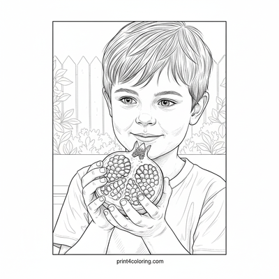 Pomegranate Discovery: A Child's Wonder - free printable coloring page
