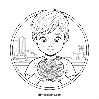 Pomegranate coloring pages preview
