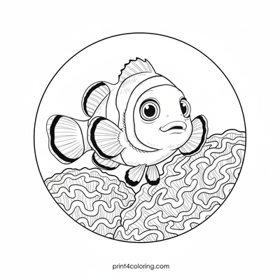 Curious Clownfish Coral Portrait
