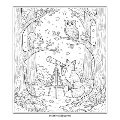 Curious Critters' Stargazing Adventure