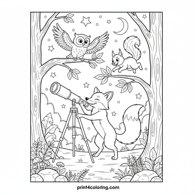 Curious Critters' Stargazing Spectacle