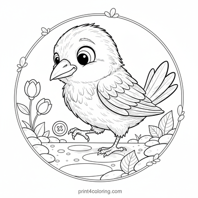 The Curious Crow's Shiny Secret - free printable coloring page
