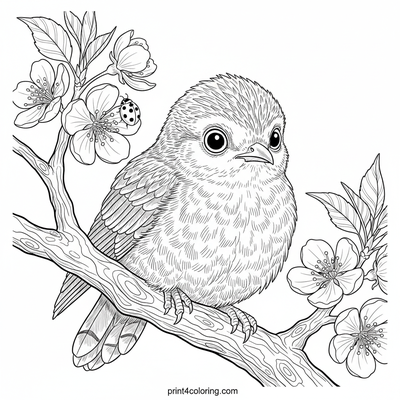 Little Cuckoo's Ladybug Discovery - free printable coloring page