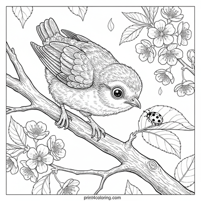 Cuckoo Chick's Ladybug Discovery - free printable coloring page