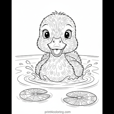 The Curious Duckling's First Paddle Adventure - free printable coloring page