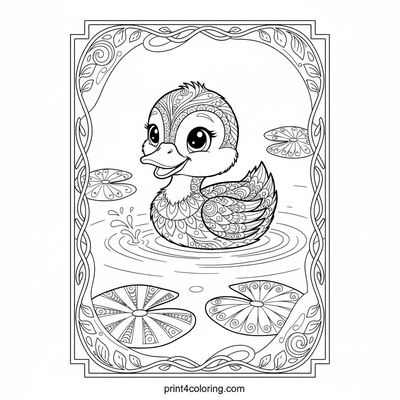 Paddling Patterns: A Duckling's Debut - free printable coloring page