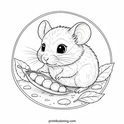 Curious Garden Mouse's Pea Pod Discovery - free printable coloring page