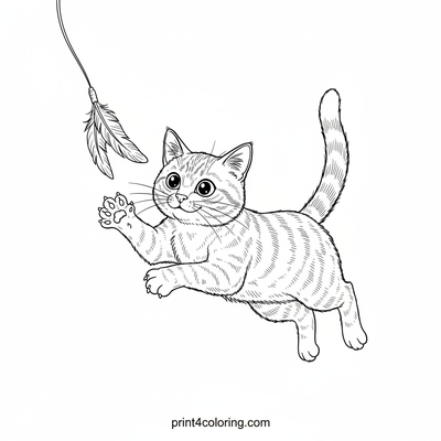 Curious Ginger Tabby's Butterfly Discovery - free printable coloring page
