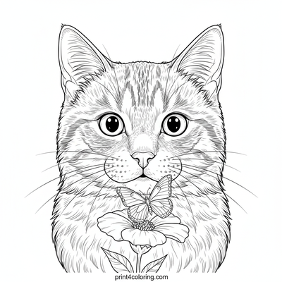 Ginger Tabby's Gentle Discovery - free printable coloring page