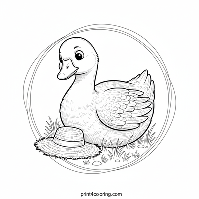 Curious Goose's Cozy Hat Discovery - free printable coloring page