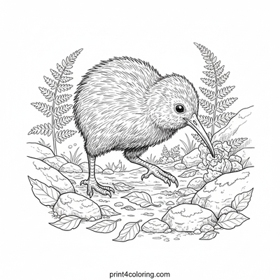 Curious Kiwi's Midnight Snack - free printable coloring page