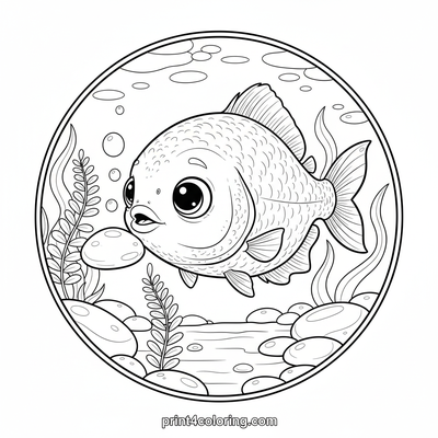 Pipsqueak the Piranha's River Discovery - free printable coloring page