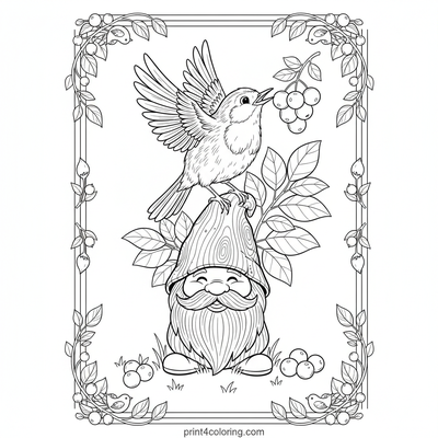 Curious Robin's Berry Balancing Act - free printable coloring page