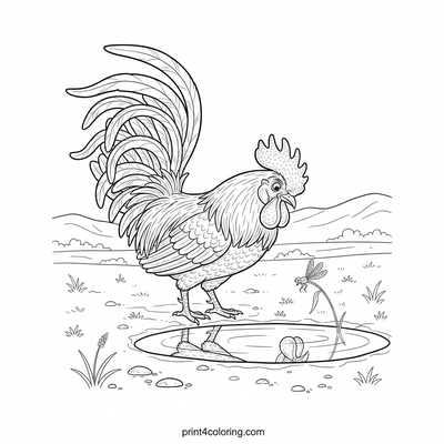 The Puzzled Puddle Peeker - free printable coloring page