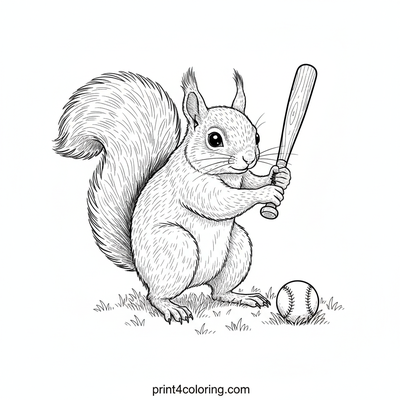 Curious Squirrel's Big League Dreams - free printable coloring page