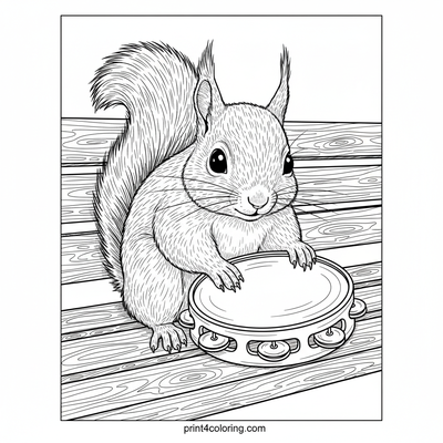 A Squirrel's Rhythmic Discovery - free printable coloring page
