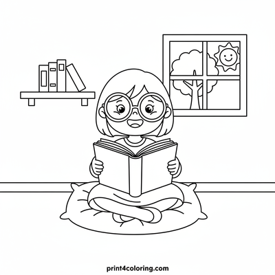 Velma's Wonderful Story Time - free printable coloring page