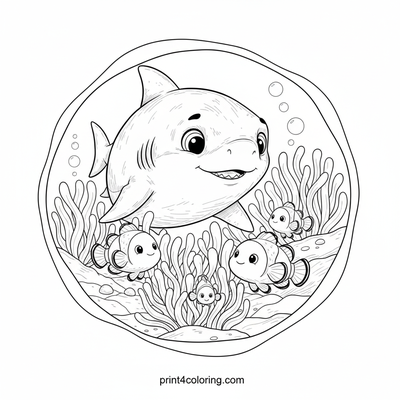 Curious Pup's Anemone Reef Adventure - free printable coloring page