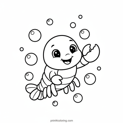 Happy Waving Baby Lobster