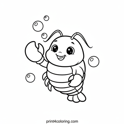 Waving Little Lobster Friend