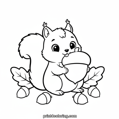 Tiny Squirrel's Giant Acorn Haul