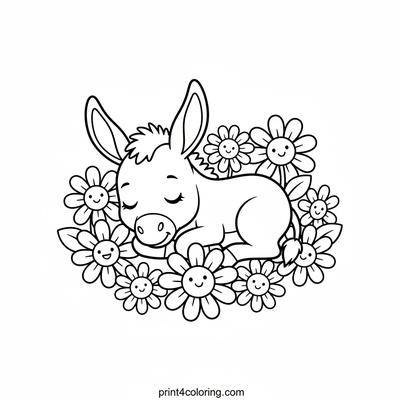 Daisy the Dreamy Donkey's Sweet Nap - free printable coloring page