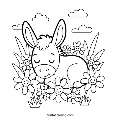 Daisy the Dreamy Donkey's Sweet Slumber - free printable coloring page