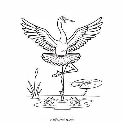 Ballet Bliss: The Dancing Crane - free printable coloring page