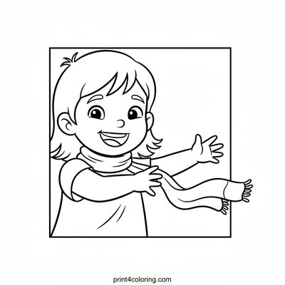 Daphne's Delightful Scarf Chase - free printable coloring page