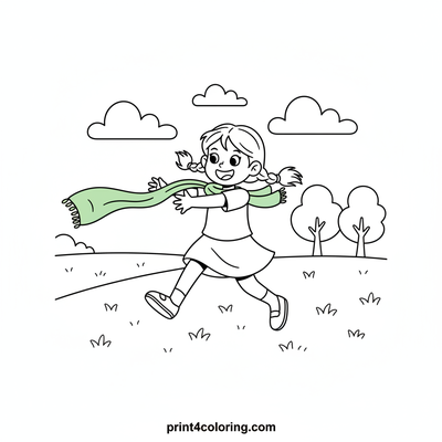 Daphne's Breezy Scarf Adventure - free printable coloring page
