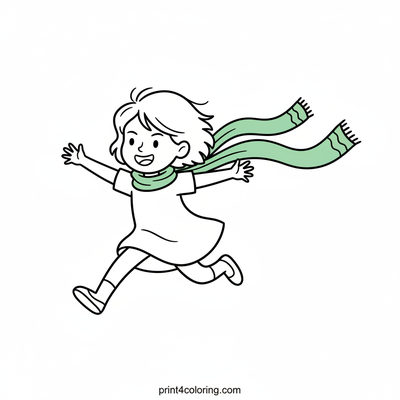 Daphne's Breezy Scarf Adventure - free printable coloring page