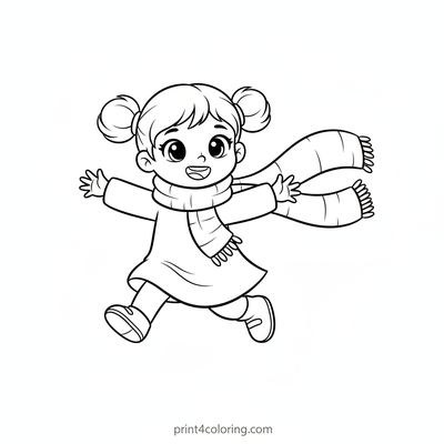 Daphne's Cozy Scarf Chase Adventure - free printable coloring page