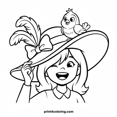 Daphne's Giggly Hat Surprise - free printable coloring page