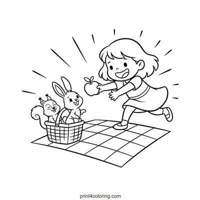 Daphne's Woodland Picnic Party - free printable coloring page