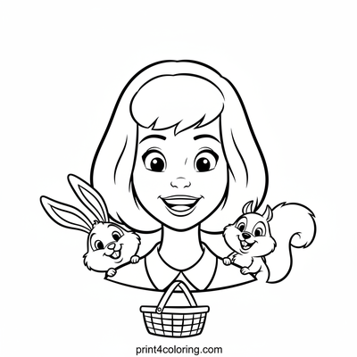 Daphne's Woodland Picnic Party - free printable coloring page