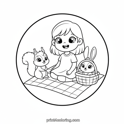 Daphne's Cozy Woodland Picnic - free printable coloring page