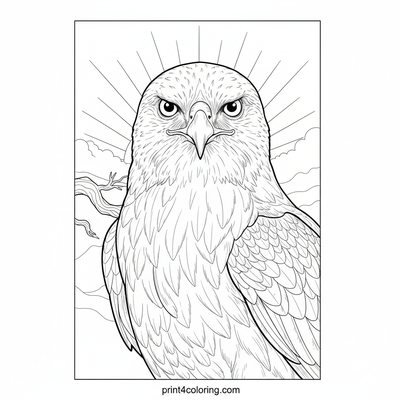 Sentinel of the Sunrise Hawk - free printable coloring page