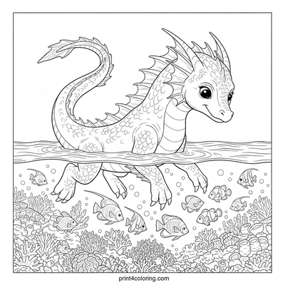 Deep Sea Guardian's Reef Dance - free printable coloring page