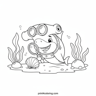 Hammerhead's Deep Sea Discovery - free printable coloring page